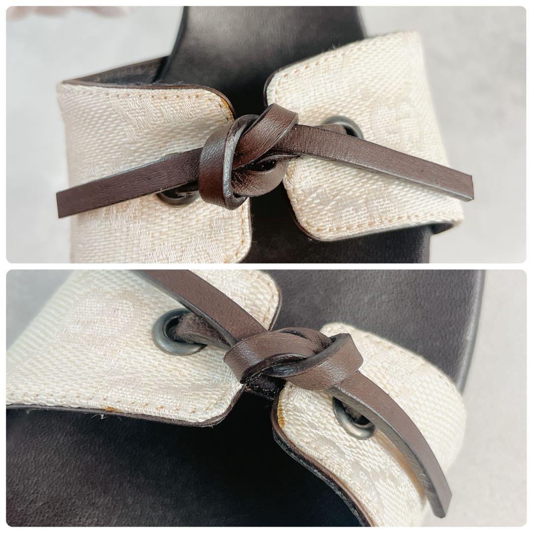 靴 Vintage Gucci Monogram Bow Mules 36 1/2