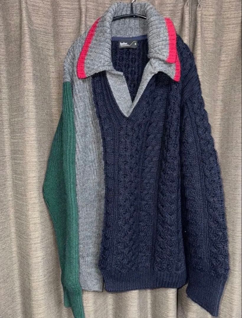 kolor 22AW ドッキングケーブルニット セーター