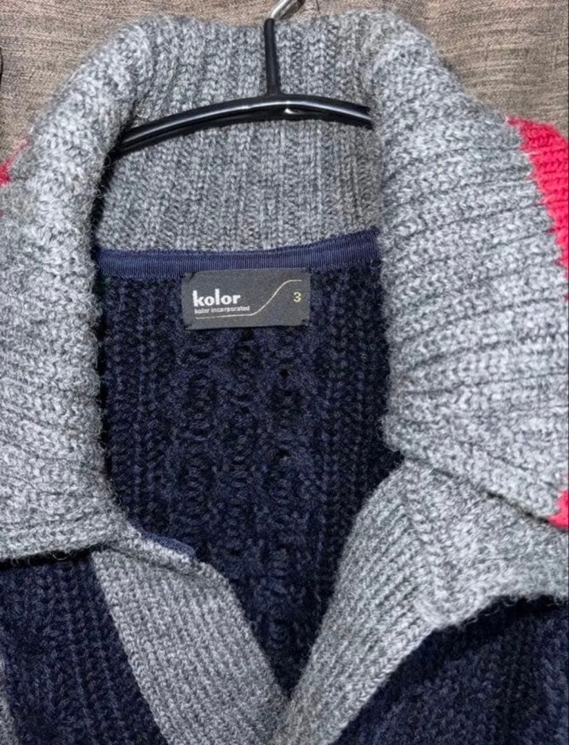 kolor 22AW ドッキングケーブルニット セーター