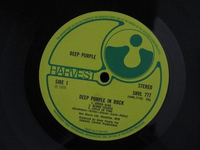 DEEP PURPLE★In Rock UK Harvest オリジナル