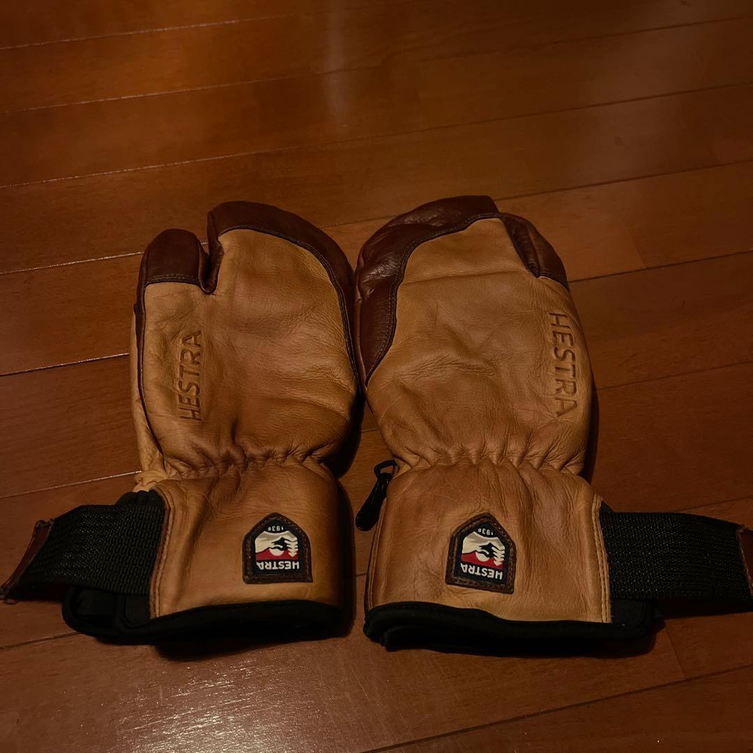 Hestra レザー ミトングローブ ブラウン/ベージュ