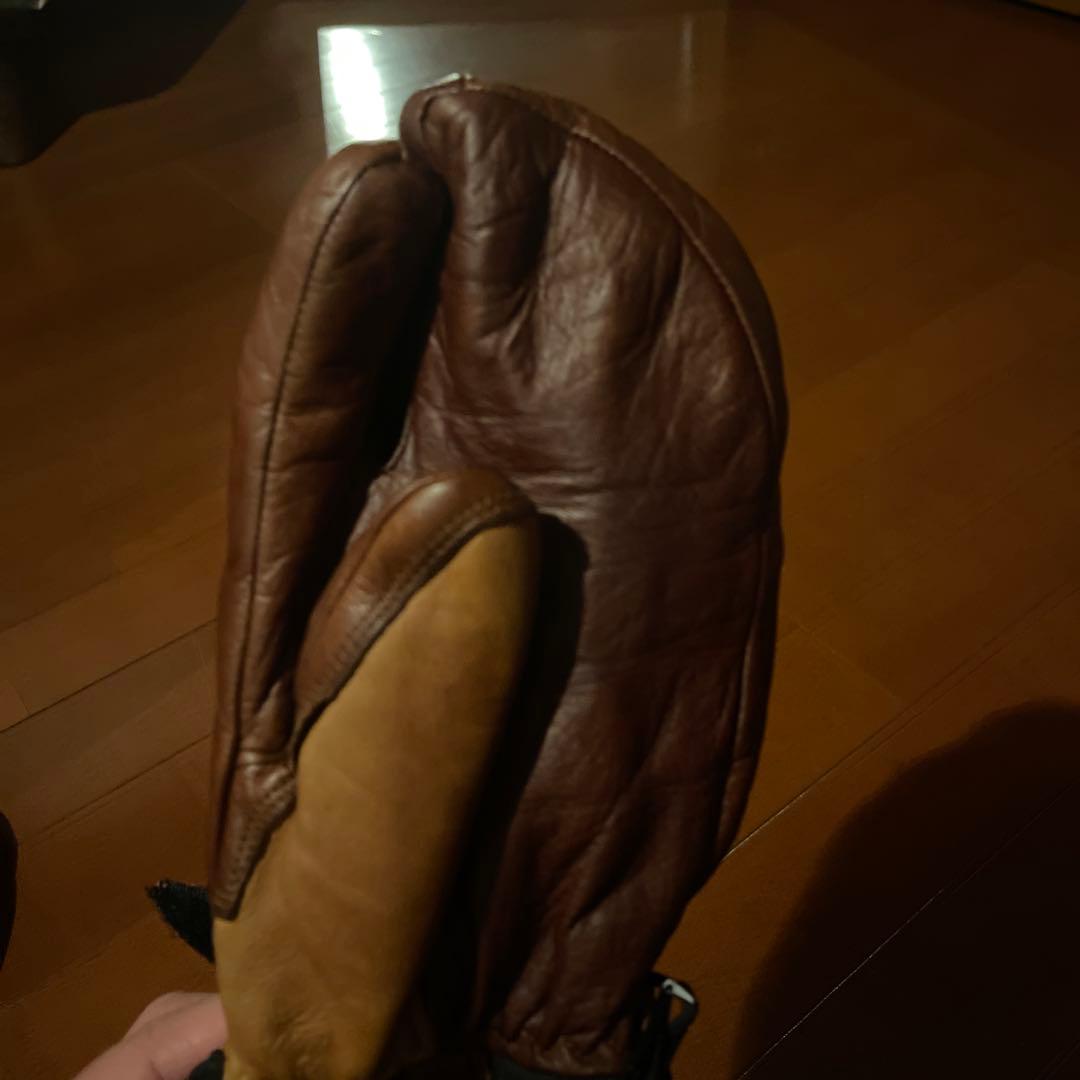 Hestra レザー ミトングローブ ブラウン/ベージュ