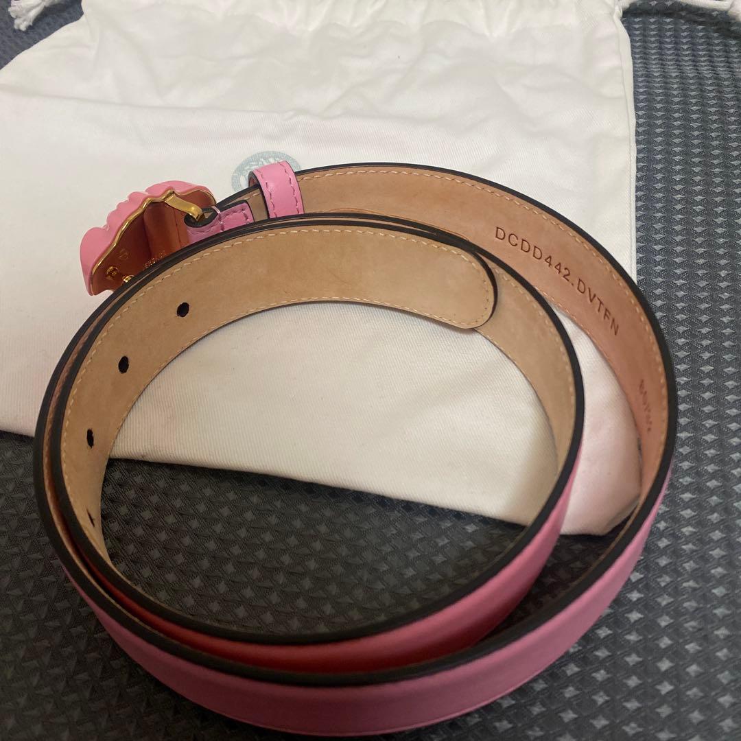 新品 VERSACE メドゥーサ スライド ベルト ピンク 80/32