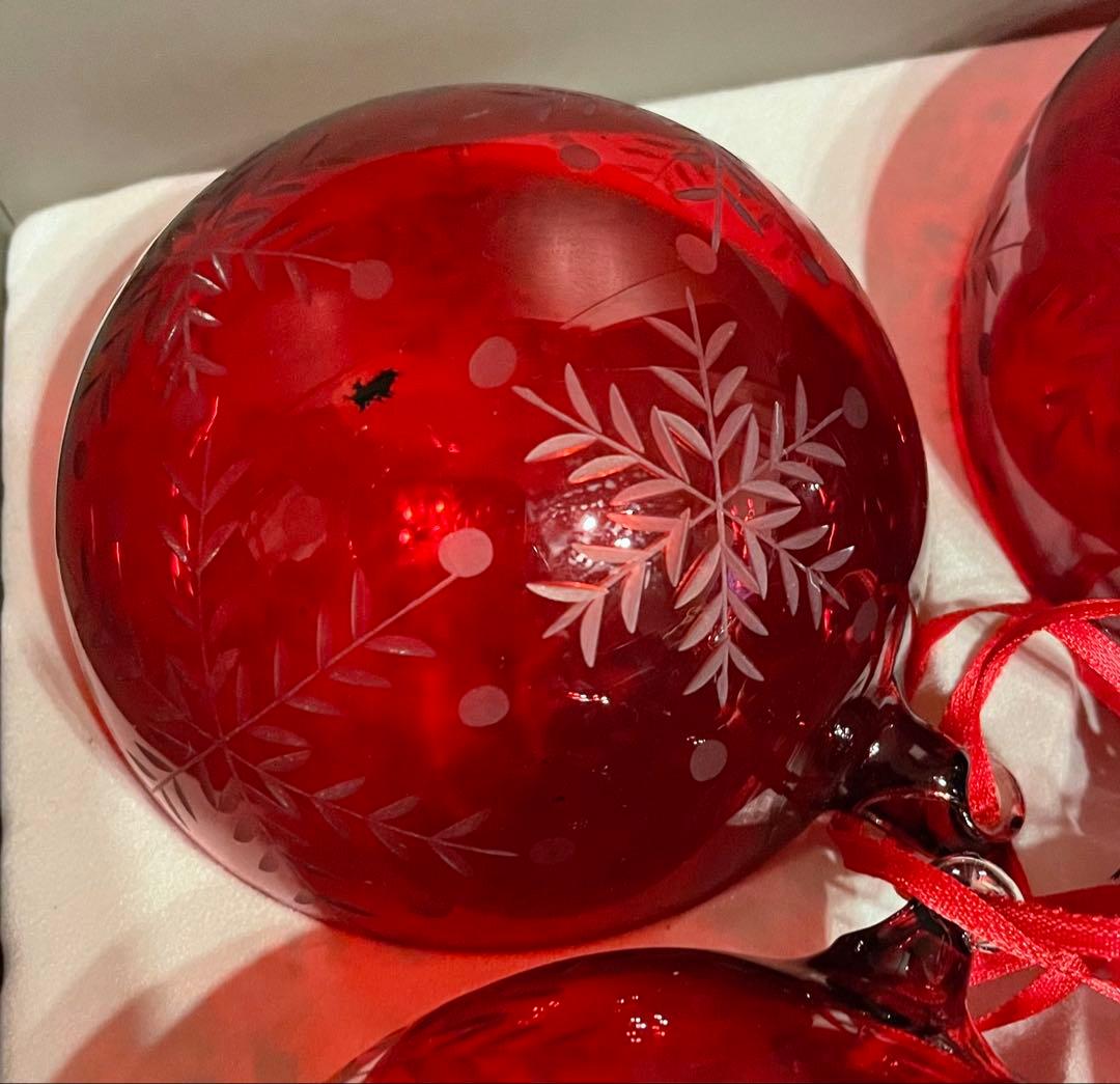 ガラス製クリスマスオーナメント4個セット