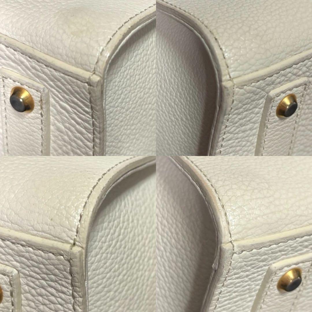 専用品HAMANO ハナエル ミニボクシー オフホワイト 2WAYハンドバッグ