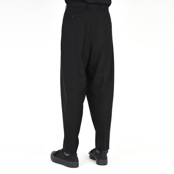 ラッドミュージシャン 2タック スラックス ワイド テーパード ブラック ウール