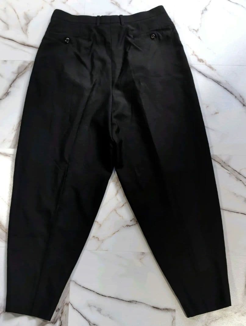 ラッドミュージシャン 2タック スラックス ワイド テーパード ブラック ウール