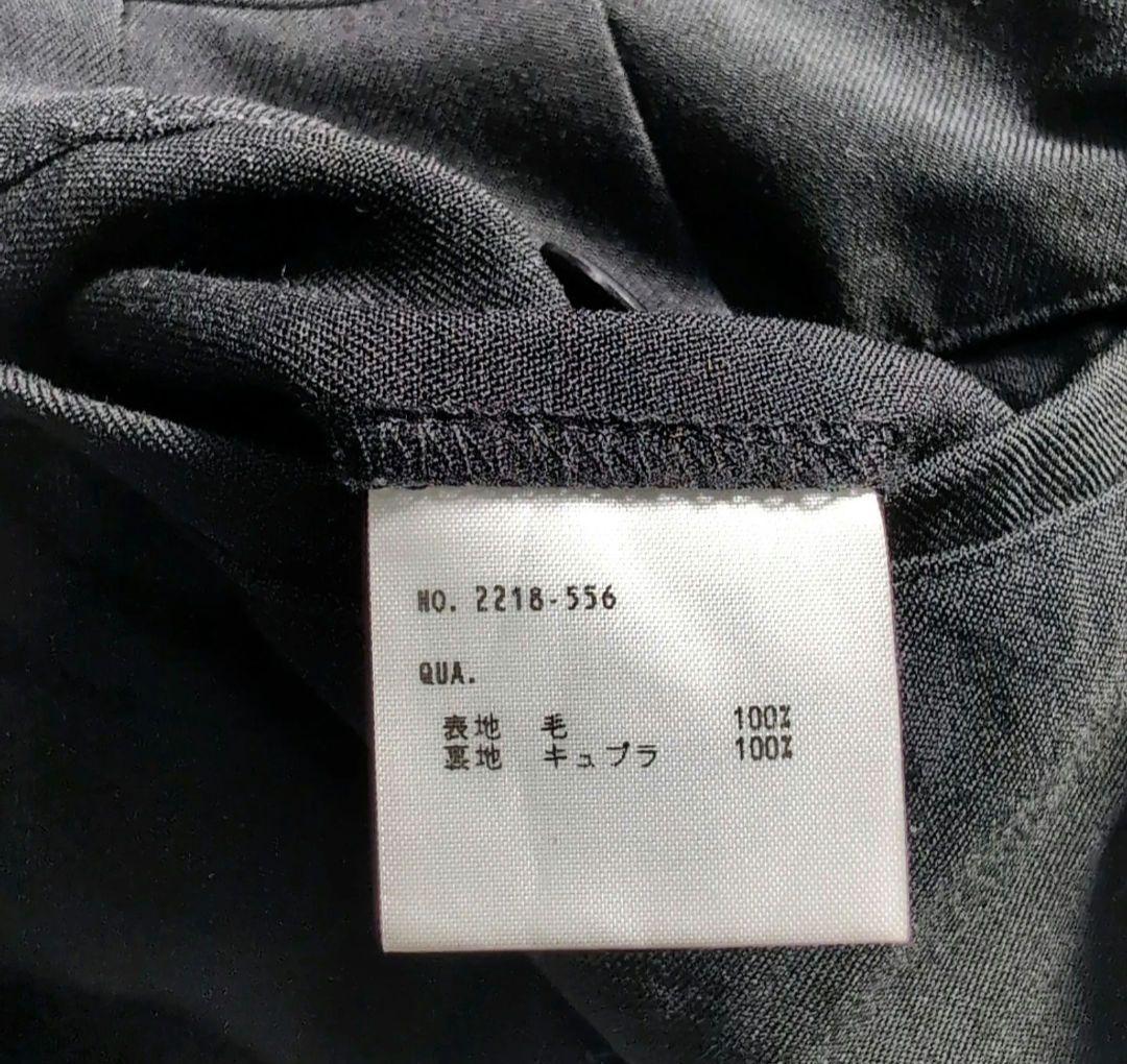 ラッドミュージシャン 2タック スラックス ワイド テーパード ブラック ウール