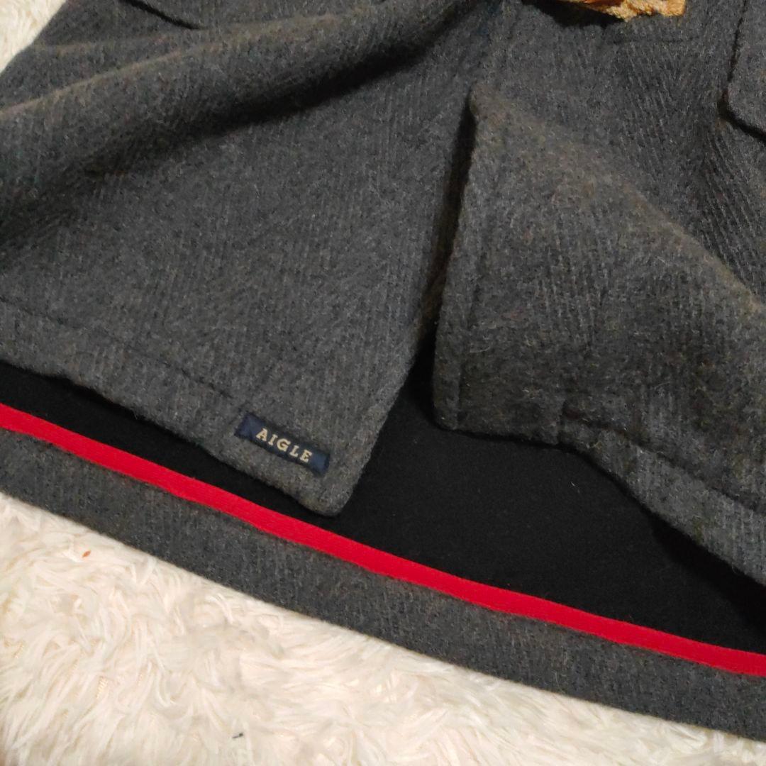 【高級・良品】エーグル ダッフルコート 大きいサイズ グレー ロング丈
