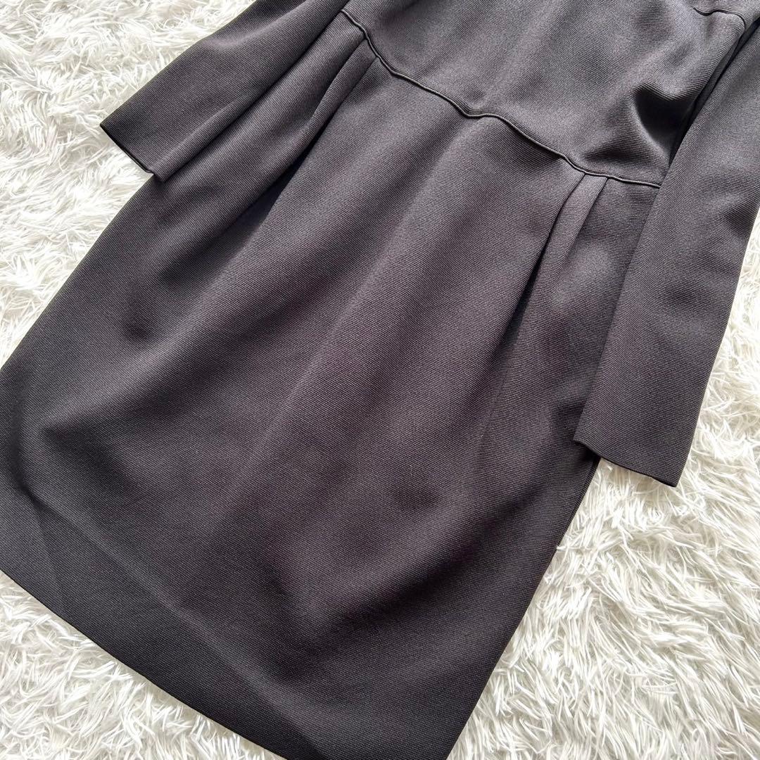 【美品】FOXEY フォクシー　グラシュー 白襟　長袖ワンピース　38 ブラック