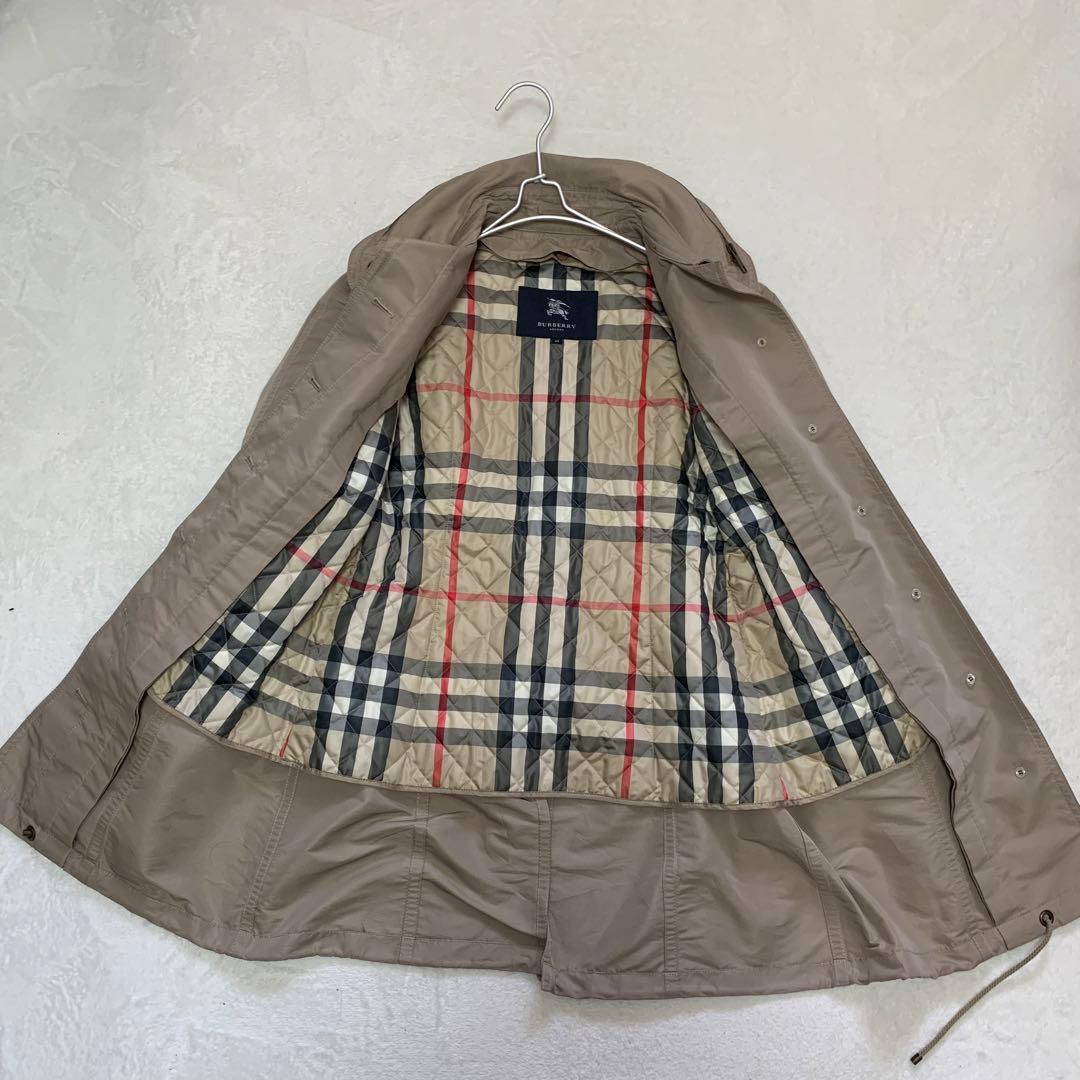 バーバリーロンドン　3way ライナー付き　コート　メガチェック　カーキ　フード