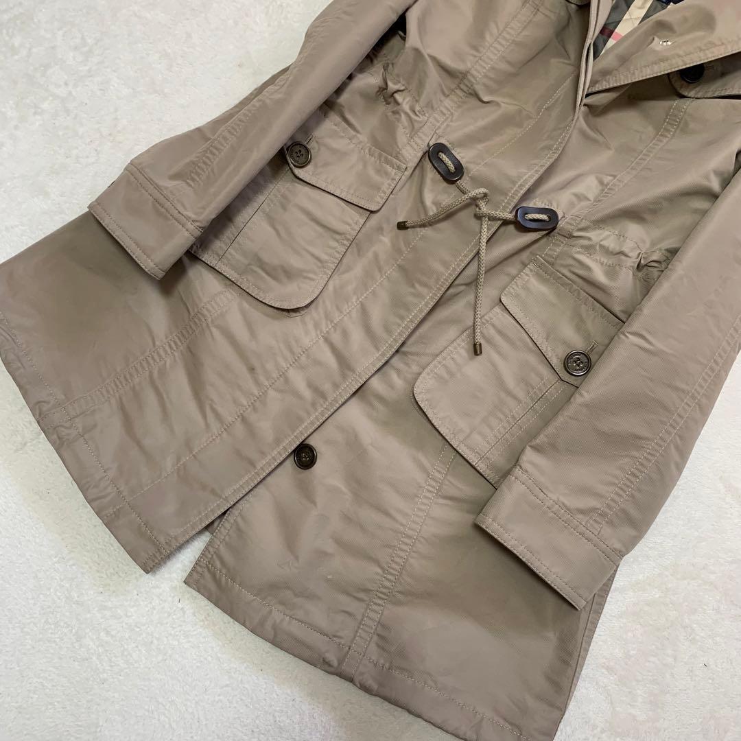 バーバリーロンドン　3way ライナー付き　コート　メガチェック　カーキ　フード