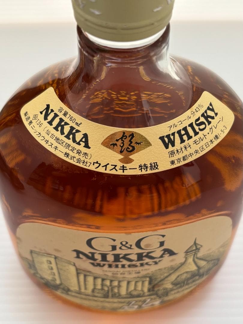 未開封　NIKKA　G&G　WHISKY　仙台工場　騎士　鎧　西洋　ボトル