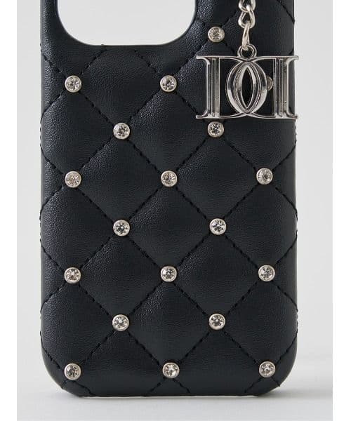 Darich キルティングビジューDDチャームiPhoneケース　13Pro　黒