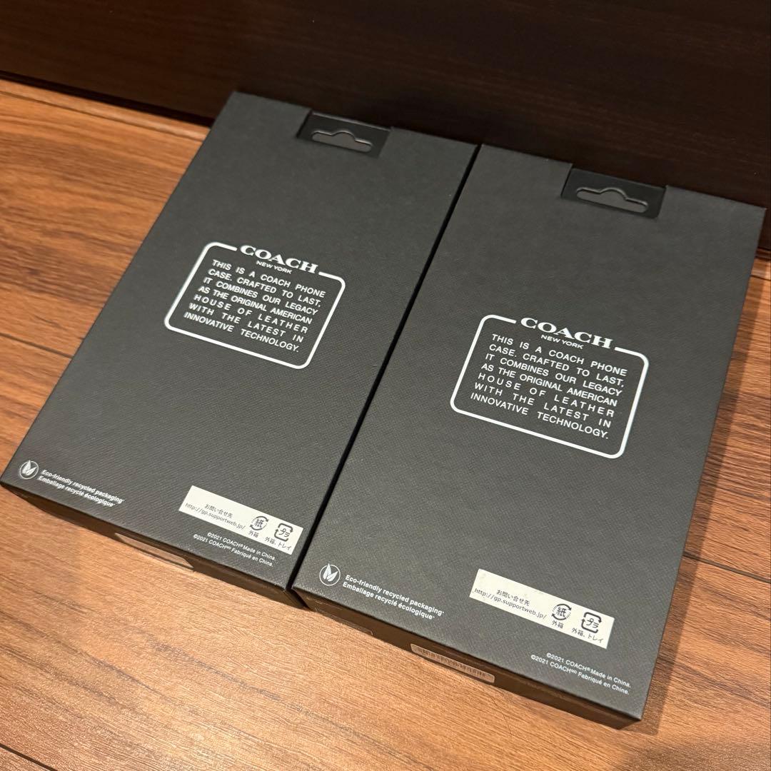 COACH iPhone13Pro 手帳型ケース 2個セット ベージュ ブラック