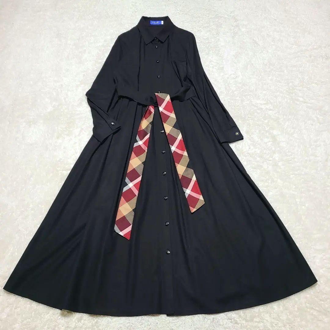 【美品】　近年モデル　ブルーレーベルクレストブリッジ　シャツワンピース　チェック