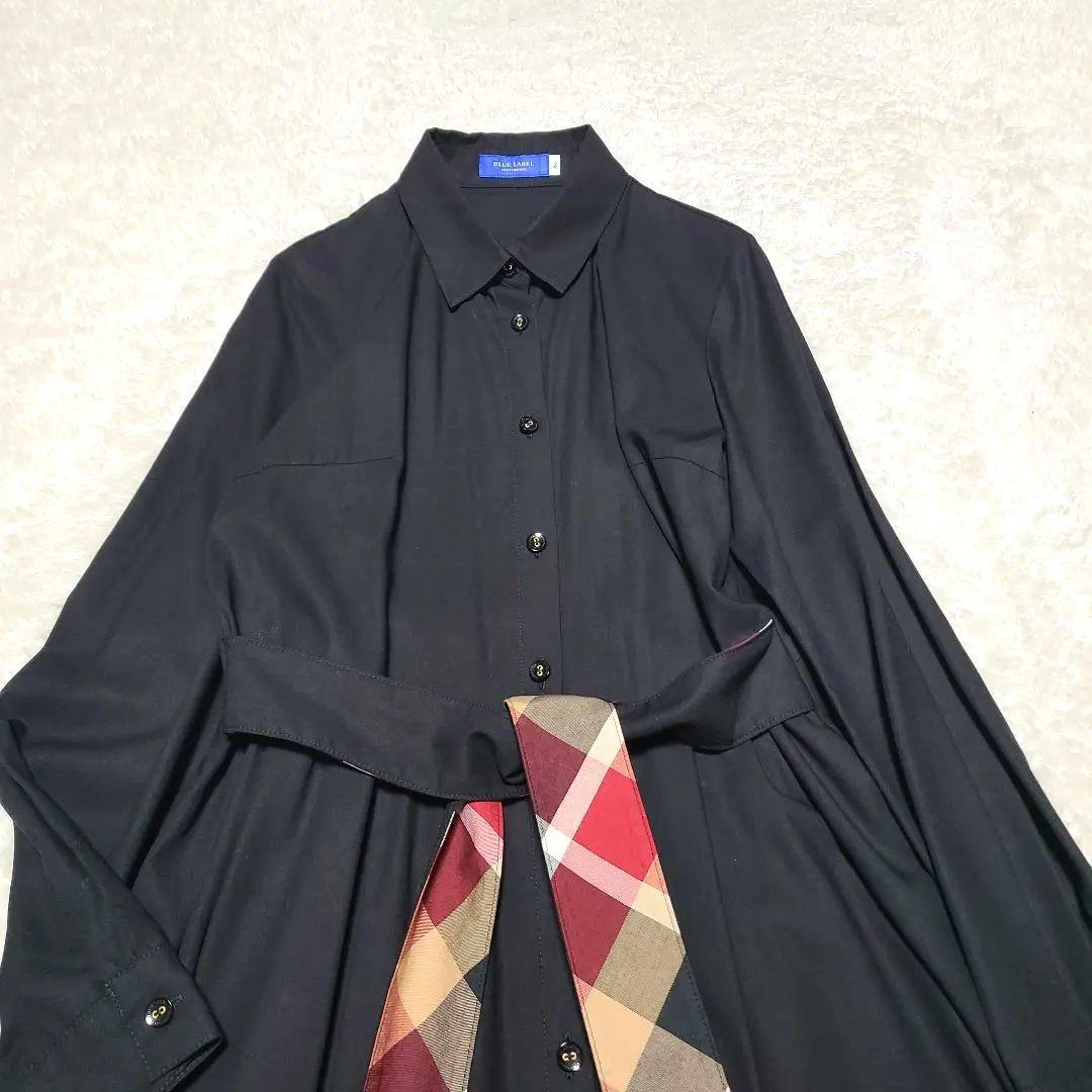 【美品】　近年モデル　ブルーレーベルクレストブリッジ　シャツワンピース　チェック