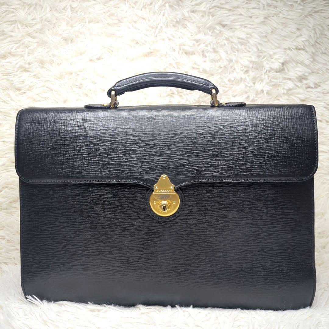 誠*様 バーバリー ダレスバッグ オールレザー ブラック A4収納可 多収納 キ