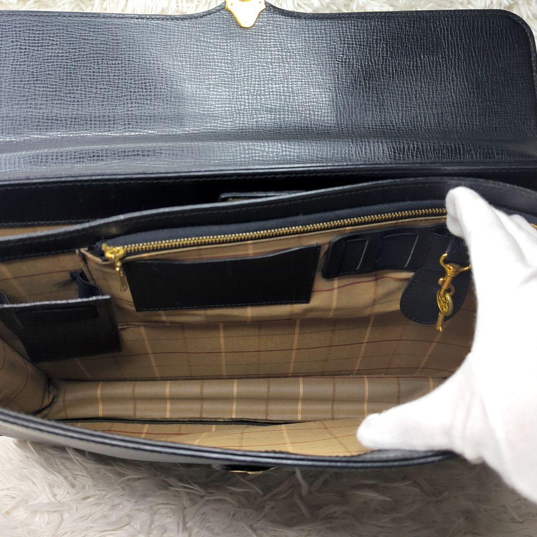 誠*様 バーバリー ダレスバッグ オールレザー ブラック A4収納可 多収納 キ