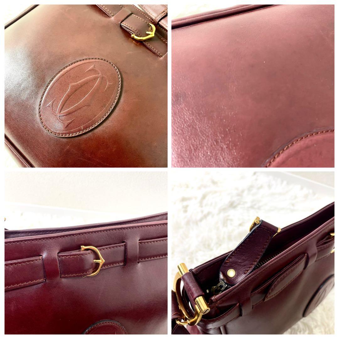 カルティエ　Cartier ショルダーバッグ　マストライン　ボルドー　ゴールド