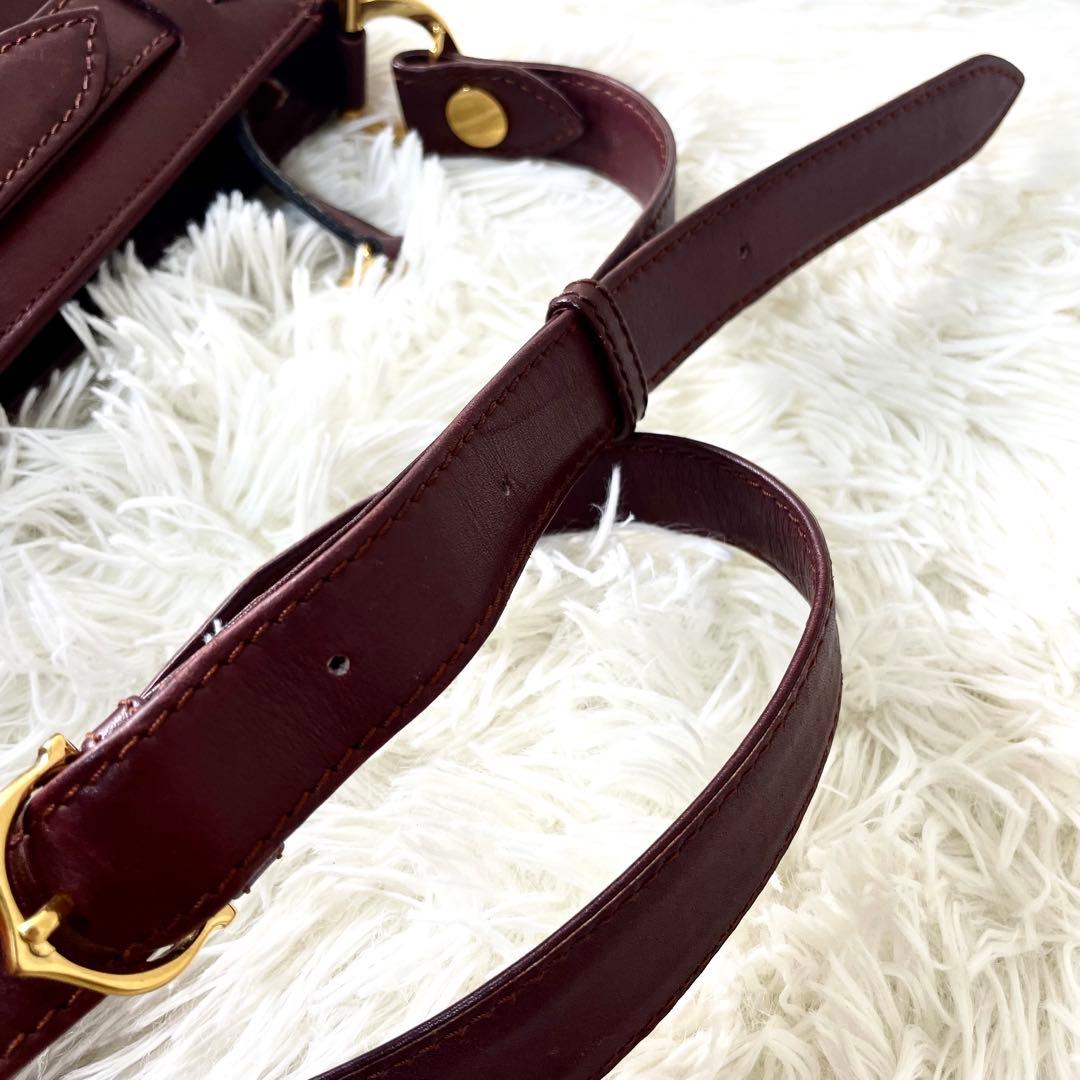 カルティエ　Cartier ショルダーバッグ　マストライン　ボルドー　ゴールド