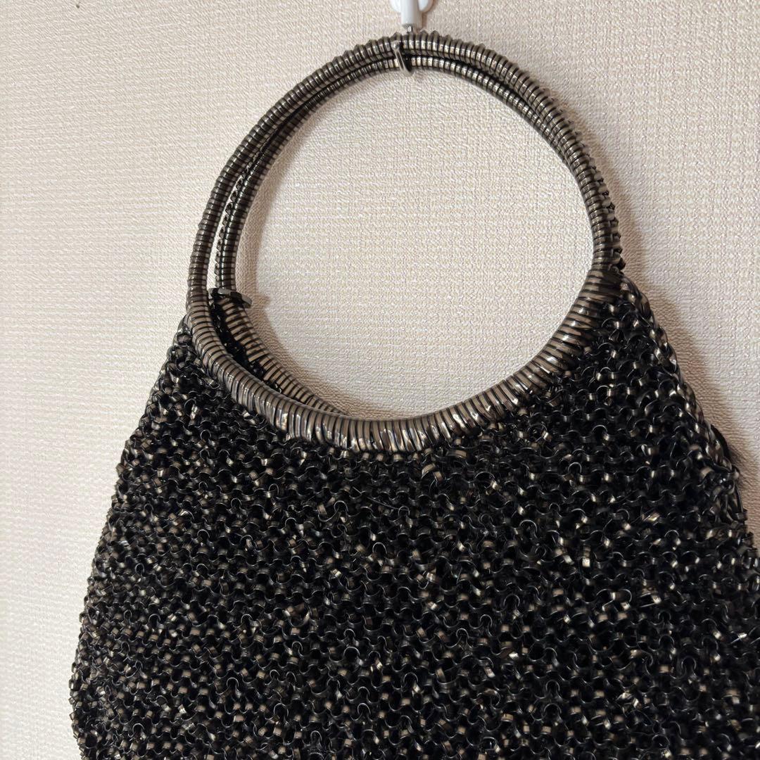 【美品】アンテプリマ　花　フラワー　ミニバック　黒　ブラック