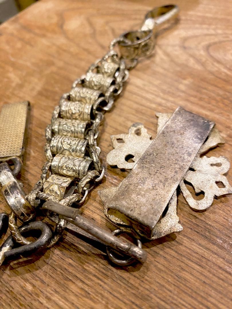 【珍品】アンティークソードチェーン キーチェーン フリーメイソン テンプル騎士団