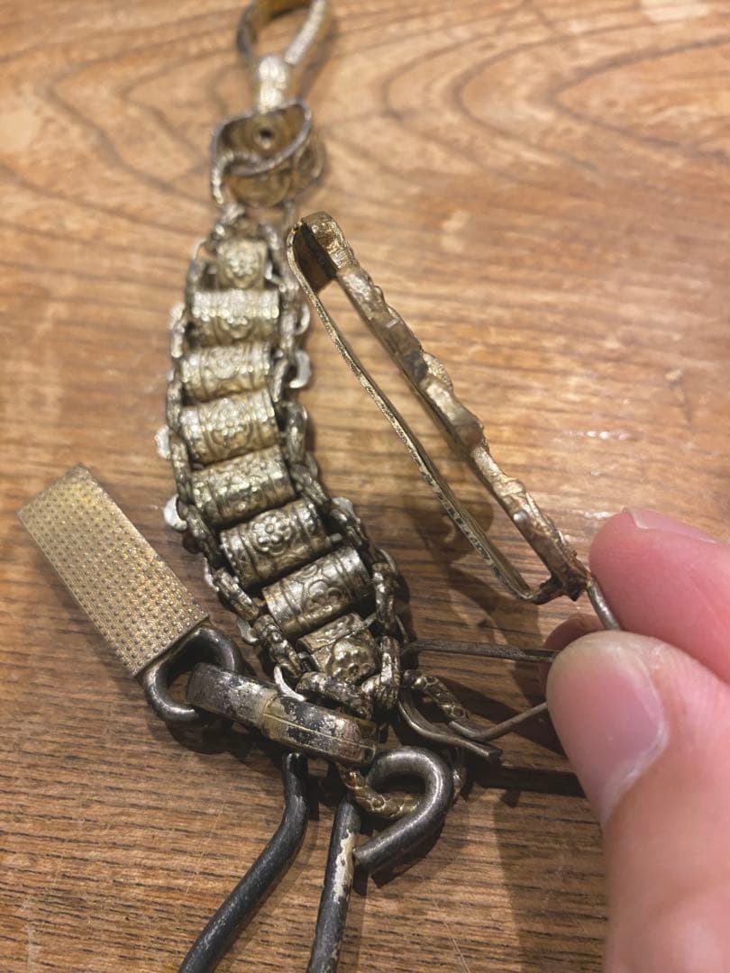 【珍品】アンティークソードチェーン キーチェーン フリーメイソン テンプル騎士団