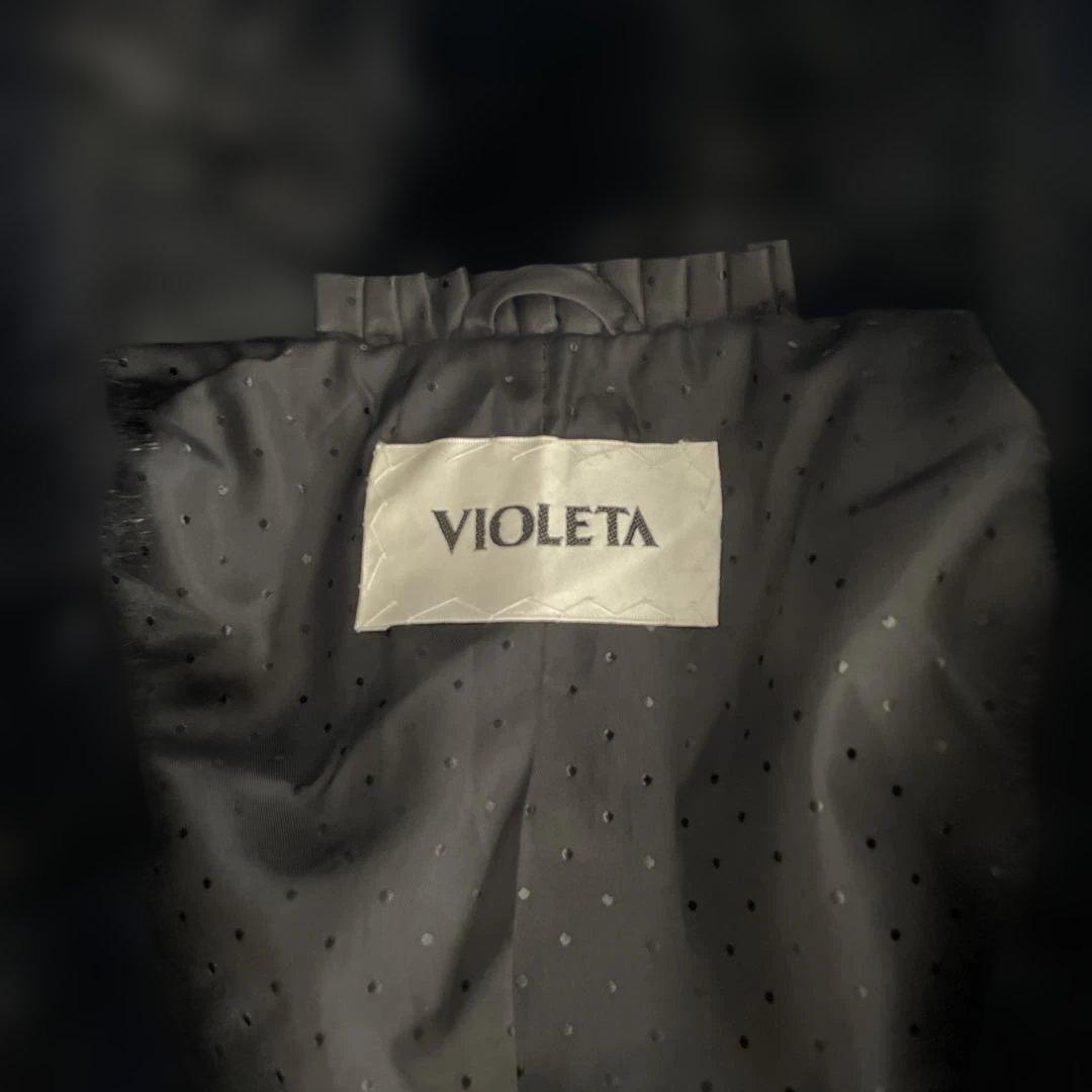 VIOLETA ブラックミンクベストLサイズ