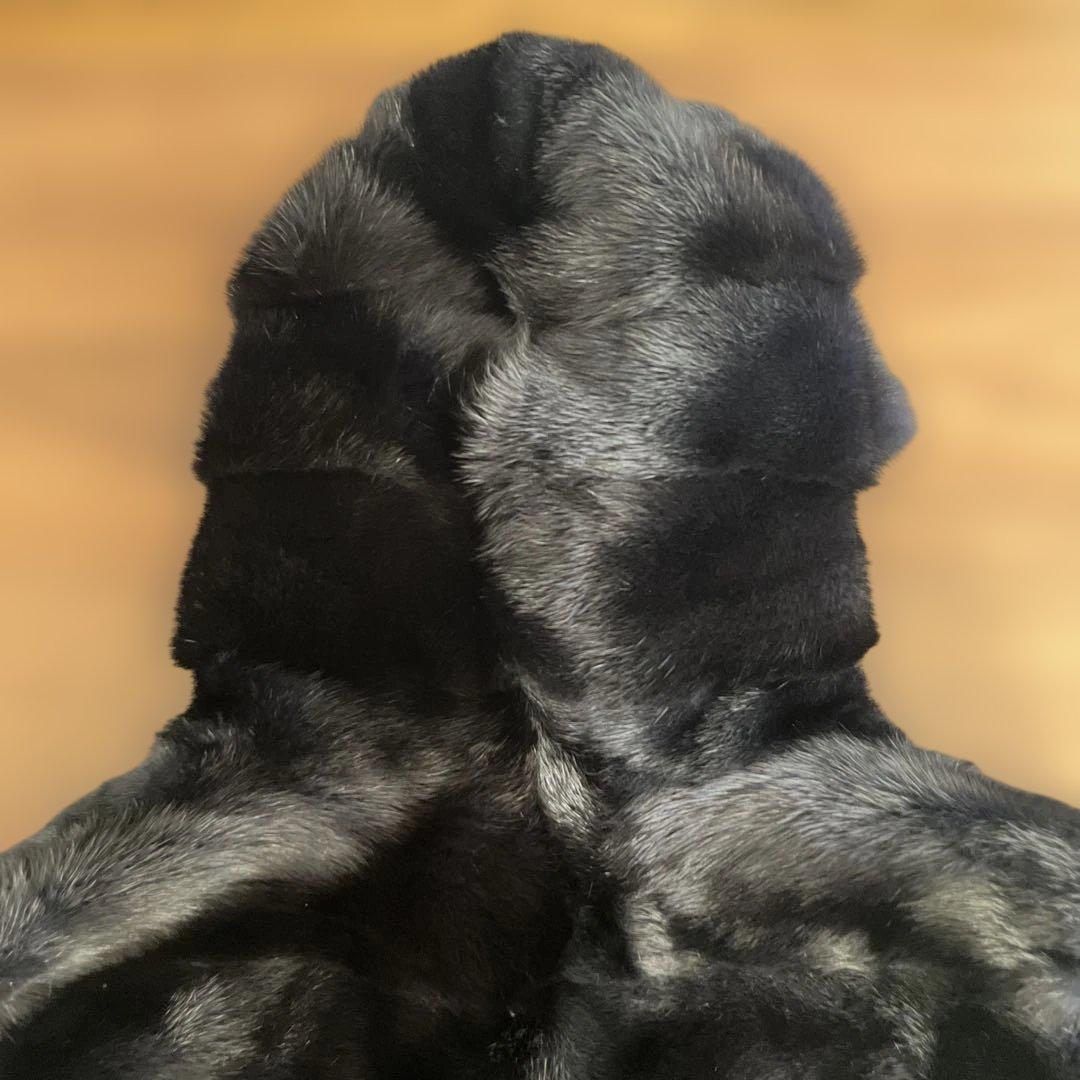 VIOLETA ブラックミンクベストLサイズ