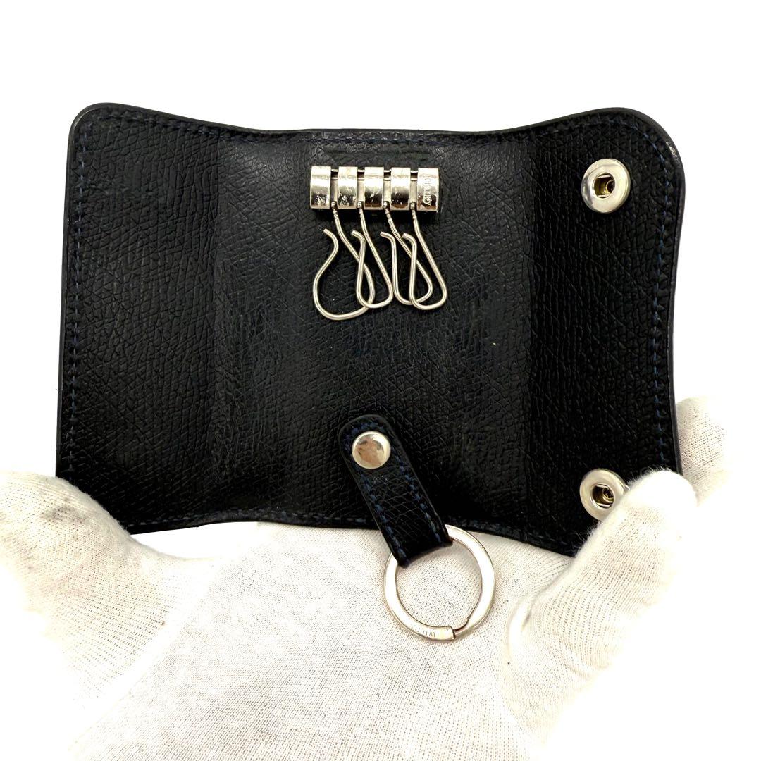 ★美品★ワイルドスワンズ キーケース クリッパー2 シェルコードバン ネイビー