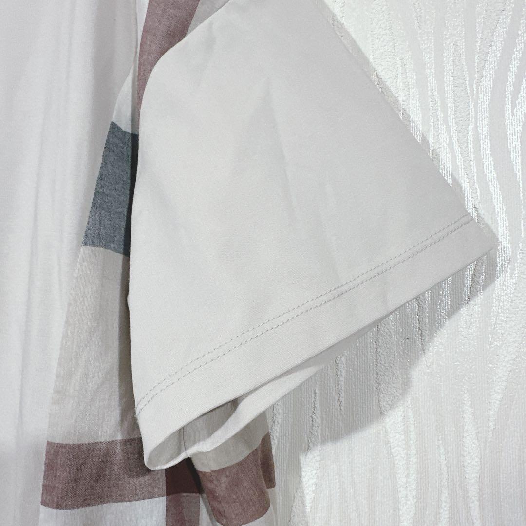 ブルーレーベルクレストブリッジ チェック切替 半袖 ハイカウントポンチワンピース