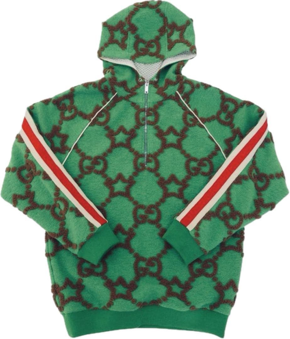 限定値下美品GUCCIグッチ上下セットアップロゴハーフジップ140