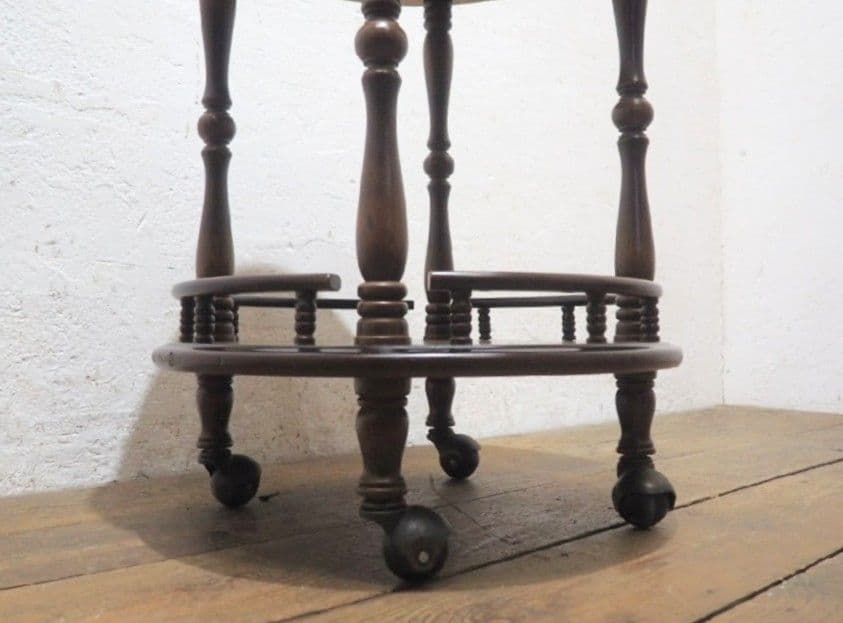 1198 レトロモダン　キャスターワゴン　飾り棚　ラック　飛騨産業　キツツキ