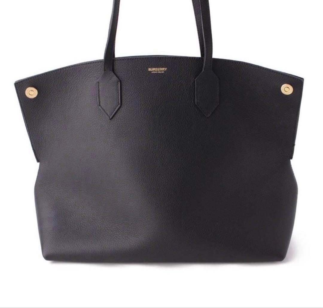 値下げ不可　Burberry バーバリー　ブラック　レザートートバッグ