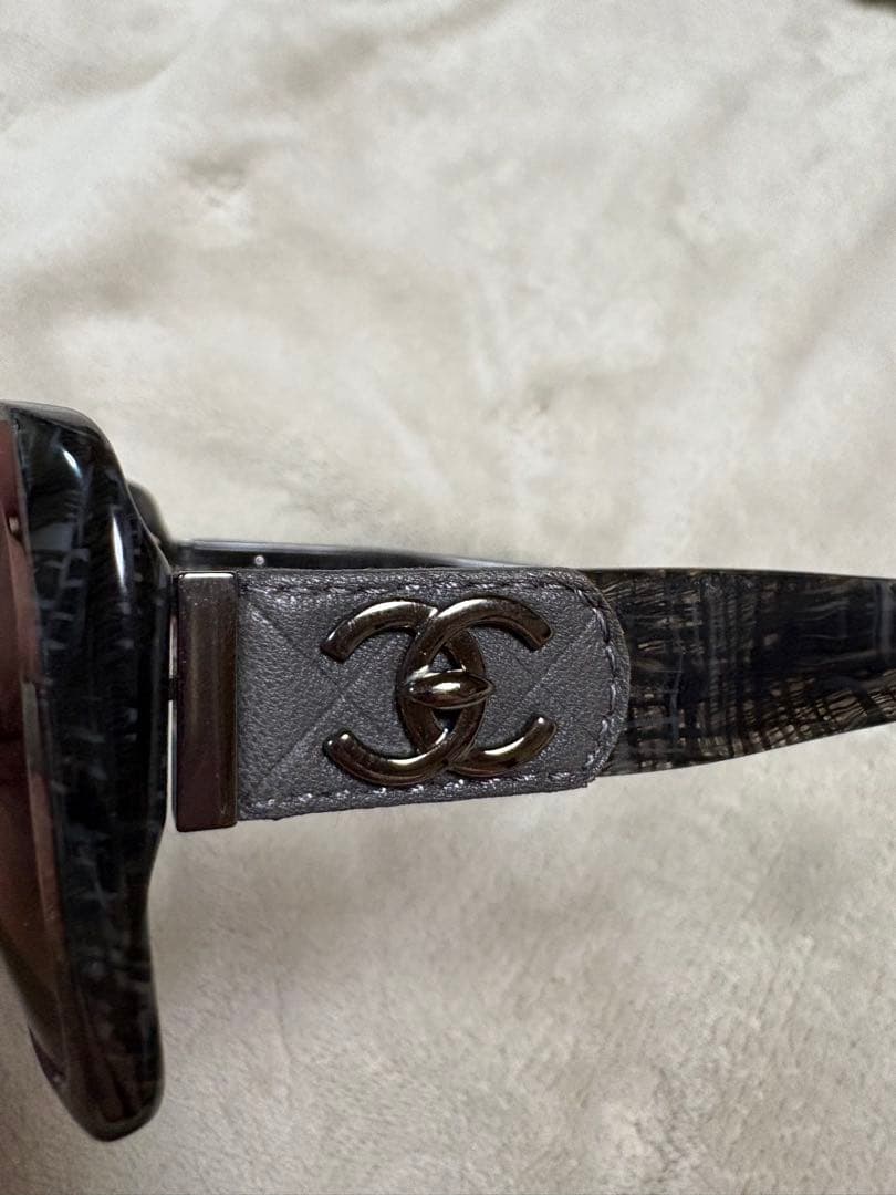 【美品】CHANEL サングラス ツイード柄 ブラック