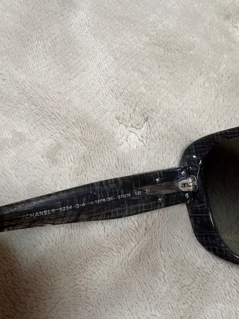 【美品】CHANEL サングラス ツイード柄 ブラック