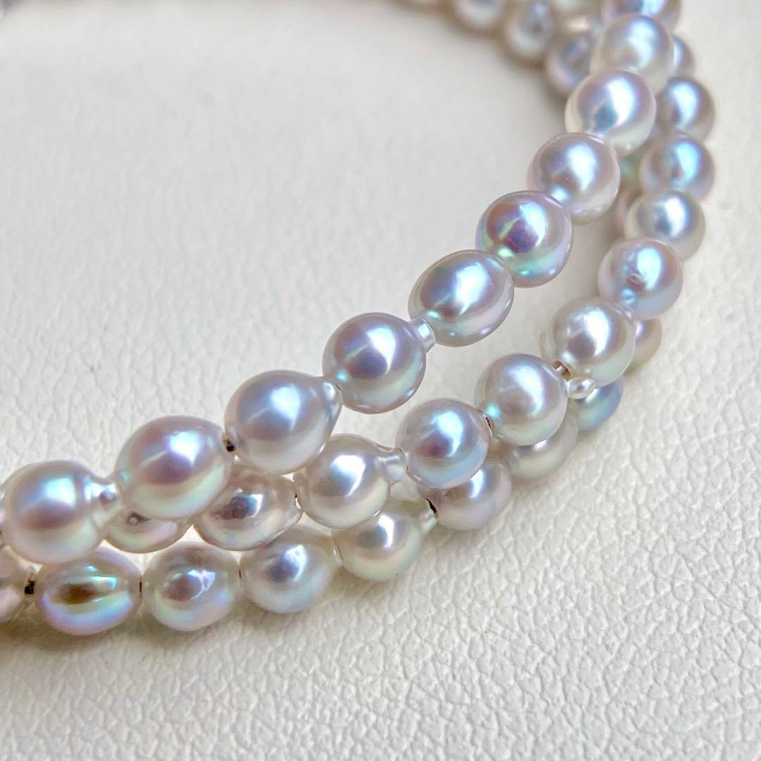 本真珠あこや真珠　ナチュラルカラー3.4㍉s925ネックレスBEN915