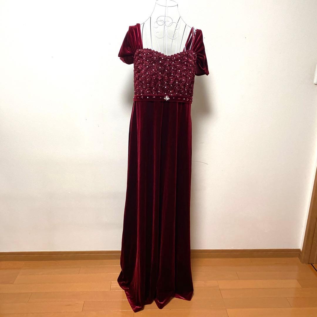 専用【新品未使用】Tweed ベロア生地 ビーズ装飾 カラードレス