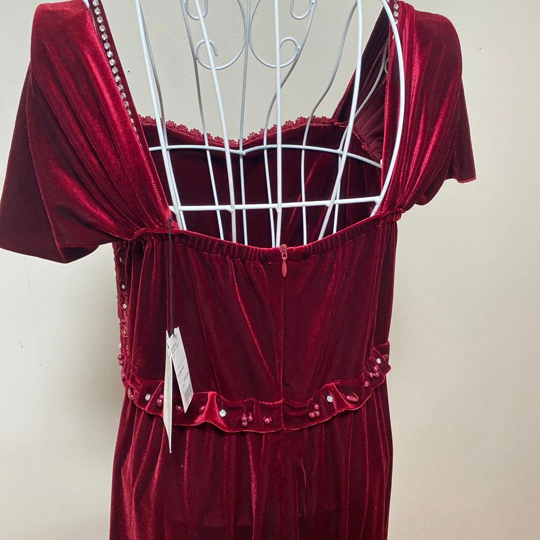 専用【新品未使用】Tweed ベロア生地 ビーズ装飾 カラードレス