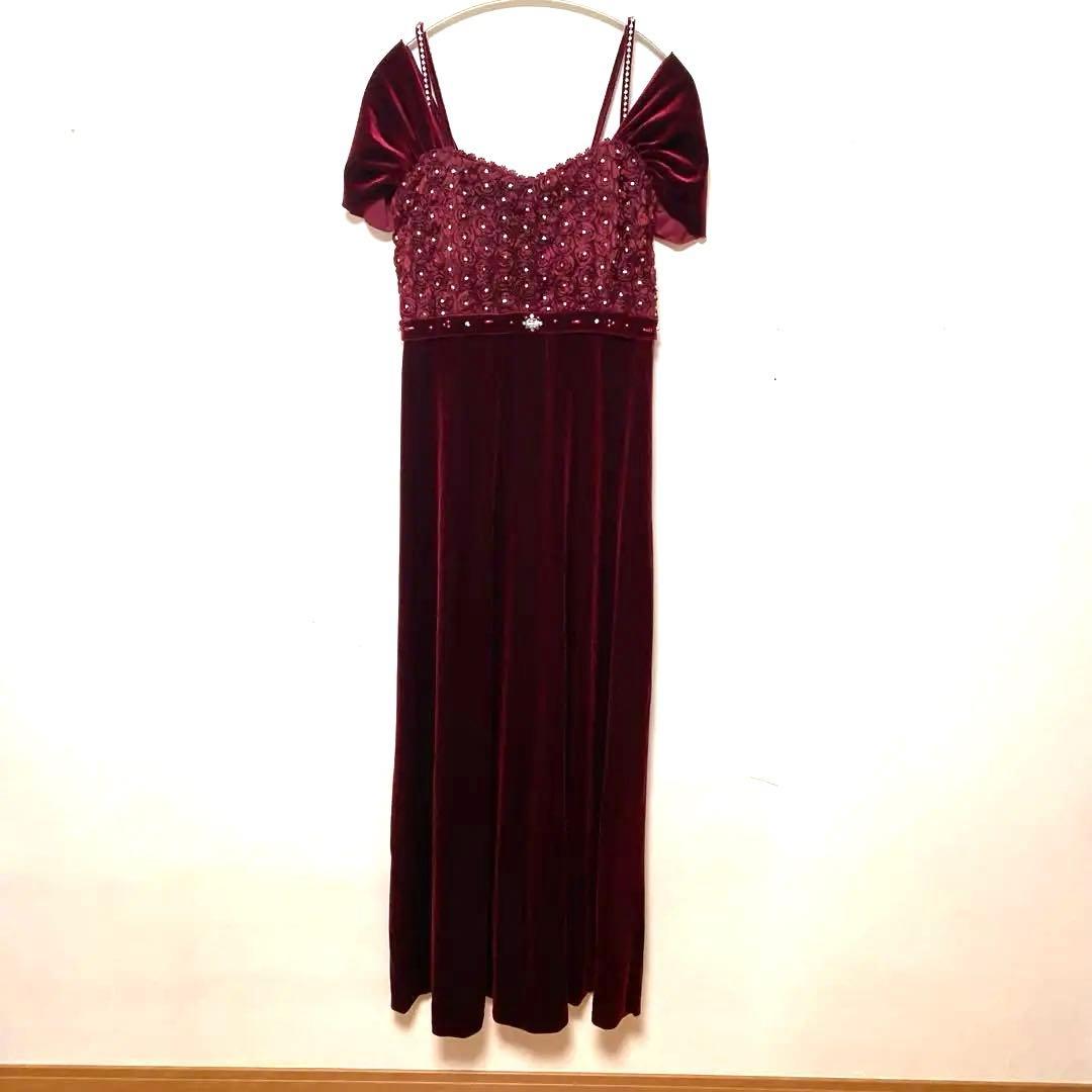 専用【新品未使用】Tweed ベロア生地 ビーズ装飾 カラードレス