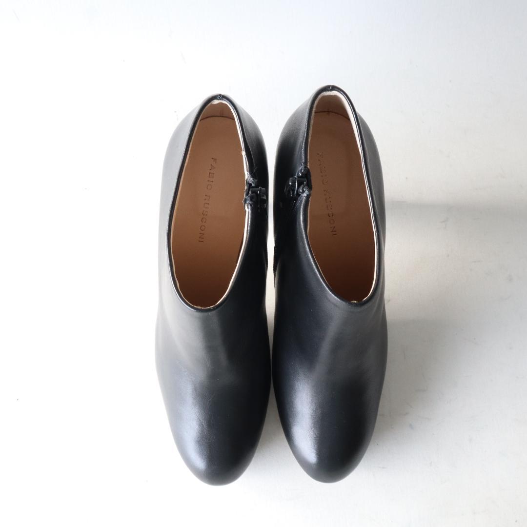 未使用ファビオルスコーニ　サイドジップブーティ黒37 24cm　8.5cmヒール