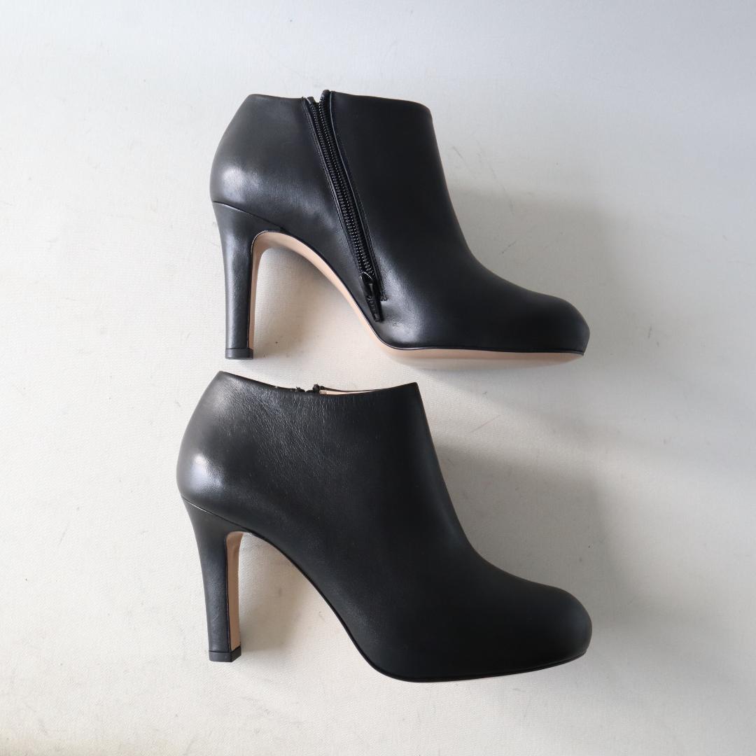未使用ファビオルスコーニ　サイドジップブーティ黒37 24cm　8.5cmヒール