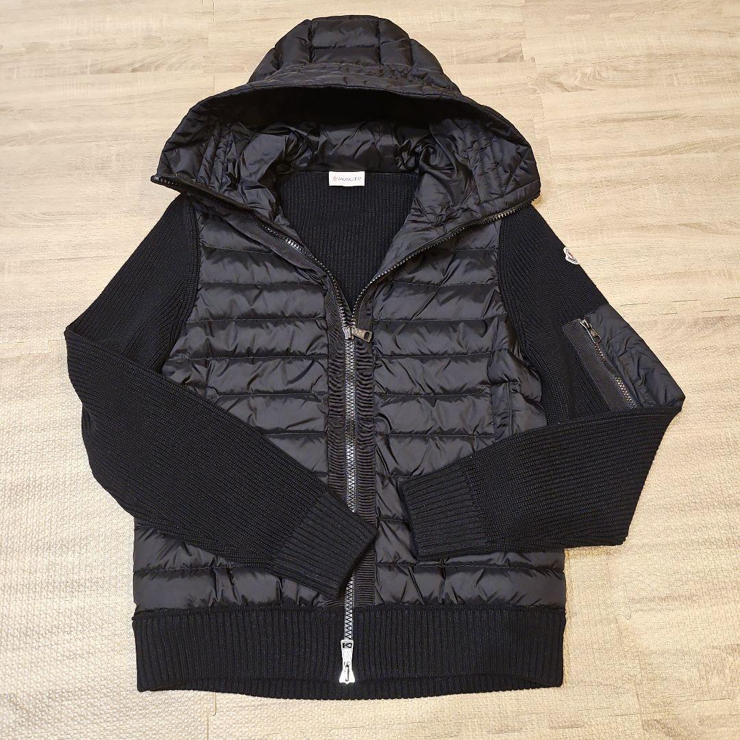 テロン⭐MONCLER ブラックダウンニット　 フード付き