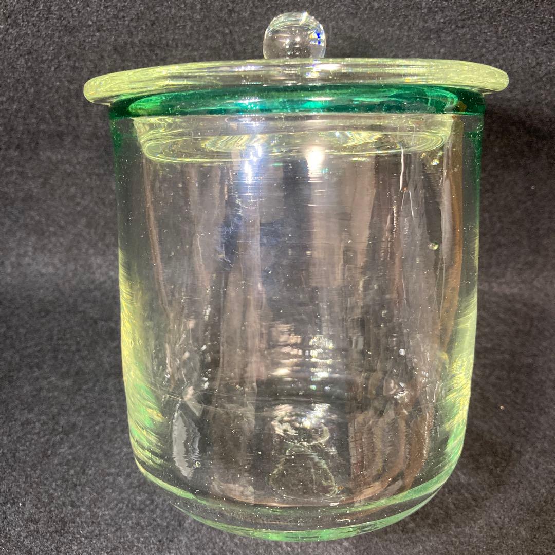 倉敷ガラス 小谷眞三 小谷真三 ポット 蓋物 吹きガラス 気泡