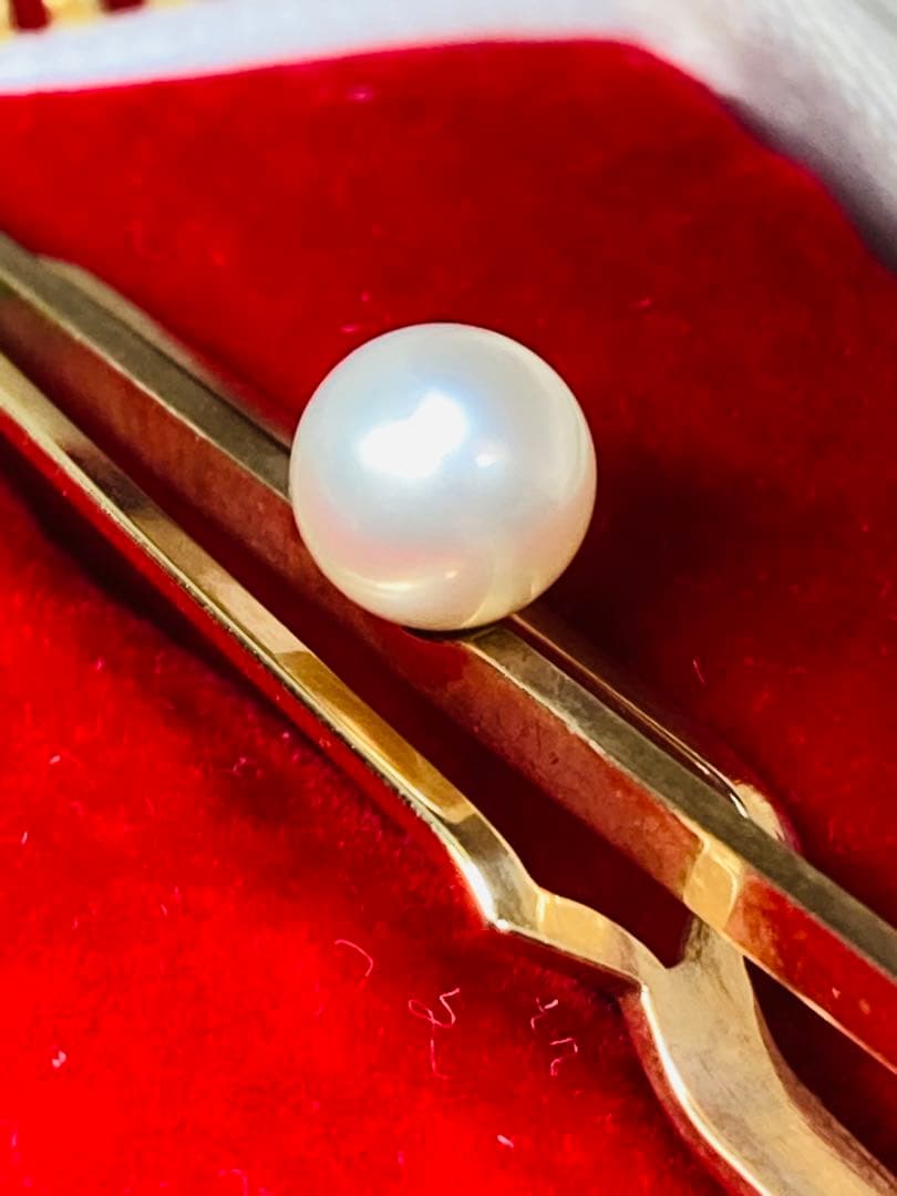 と*ん様 4g≫新品【K10】★本真珠★ネクタイピン /タイバー★　#レアもの‼
