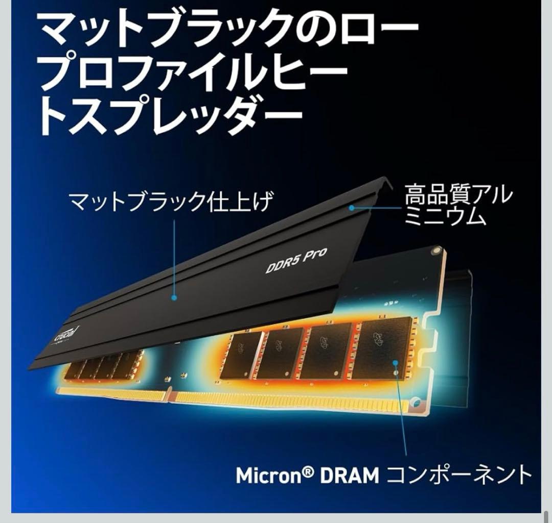 Crucial PRO デスクトップ用メモリ 16GBX2枚 DDR5-5600