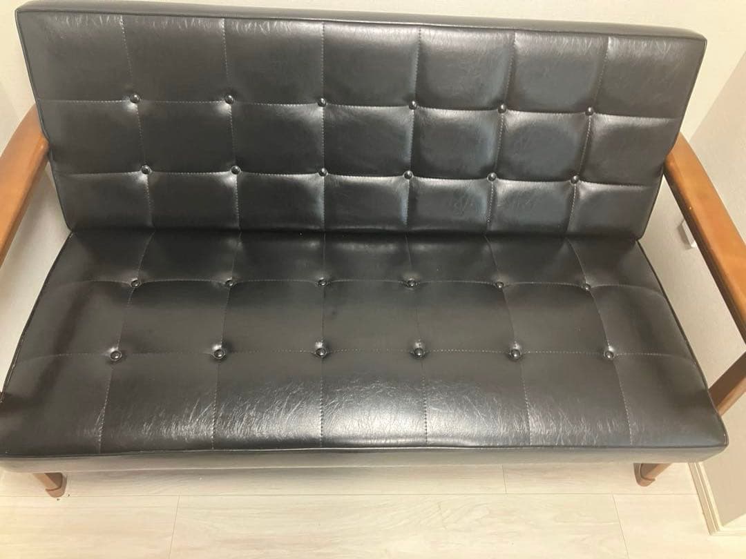 カリモク　Kソファ　2シーター　ブラック