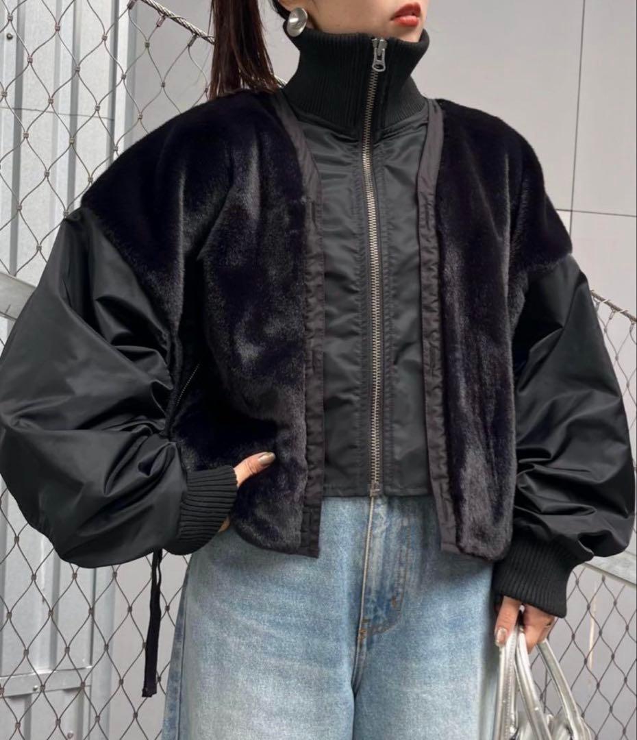 美品　etsintaエシンタ CIAOPANIC TYPY ファー切替ジャケット