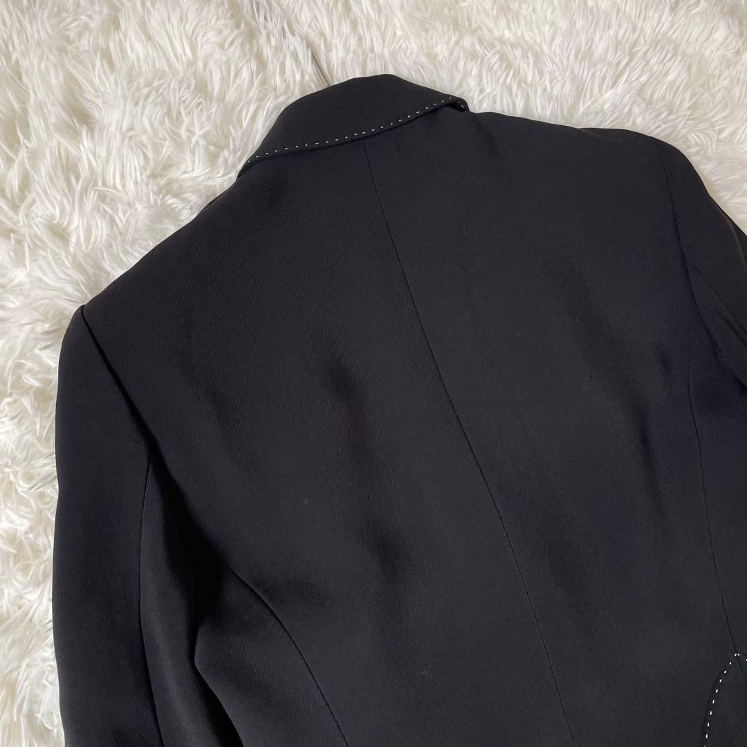 MOSCHINO AEFFE SPAステッチテーラードジャケット　黒◆A485